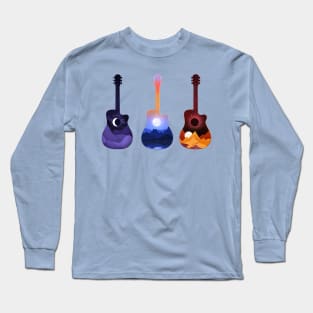 Moonlit Guitar Silhouettes Long Sleeve T-Shirt
